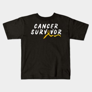 Childhood Cancer Survivor Yellow Ribbon Awareness Support Kids T-Shirt